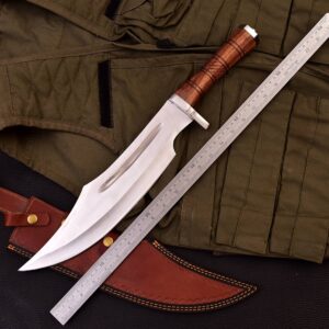 20 Inches 440C Stainless Steel Rose Wood Handle Bowie Knife